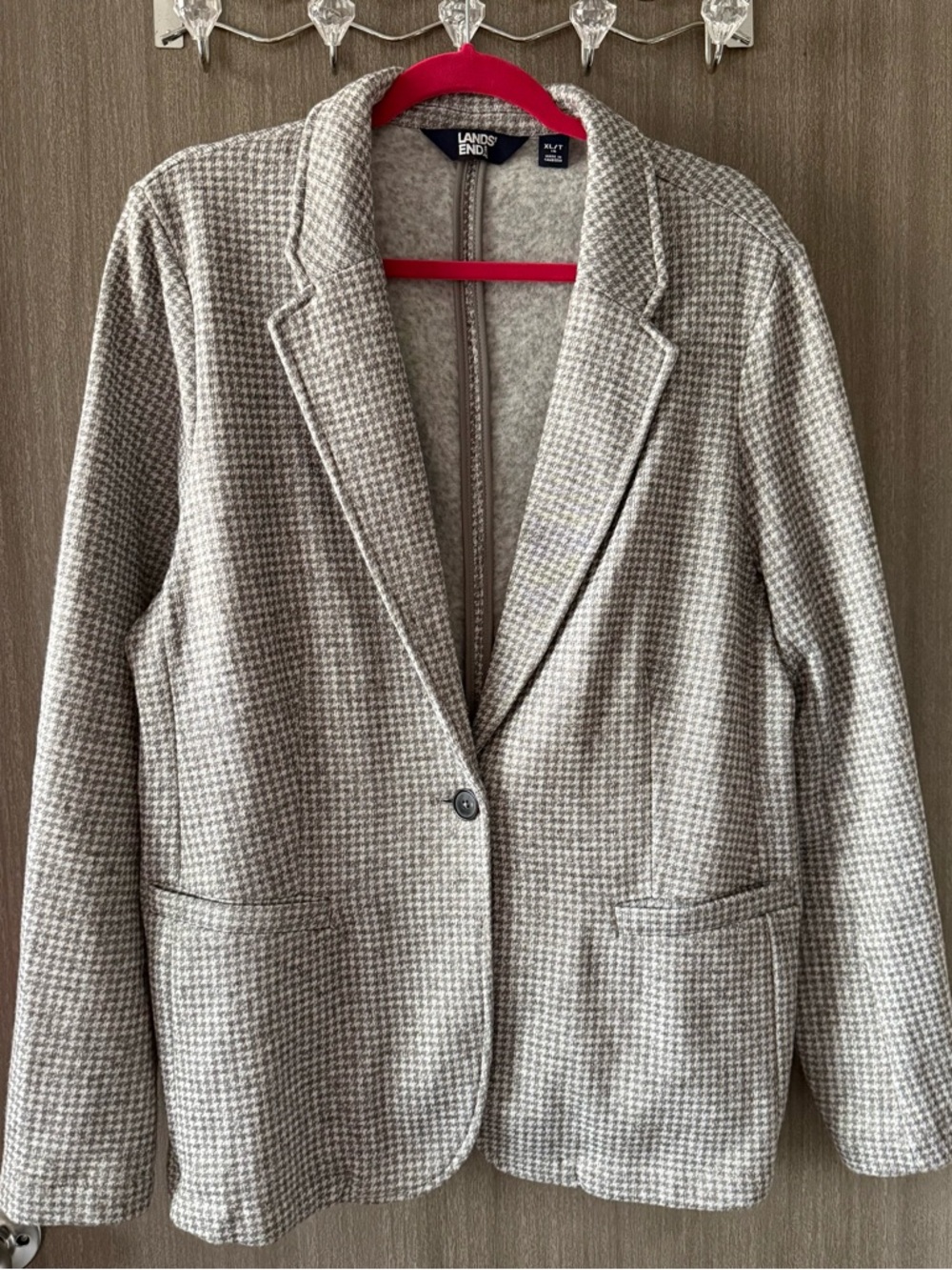 🚨LAST CHANCE!!!🚨Lands' End Women's Taupe Houndstooth Blazer